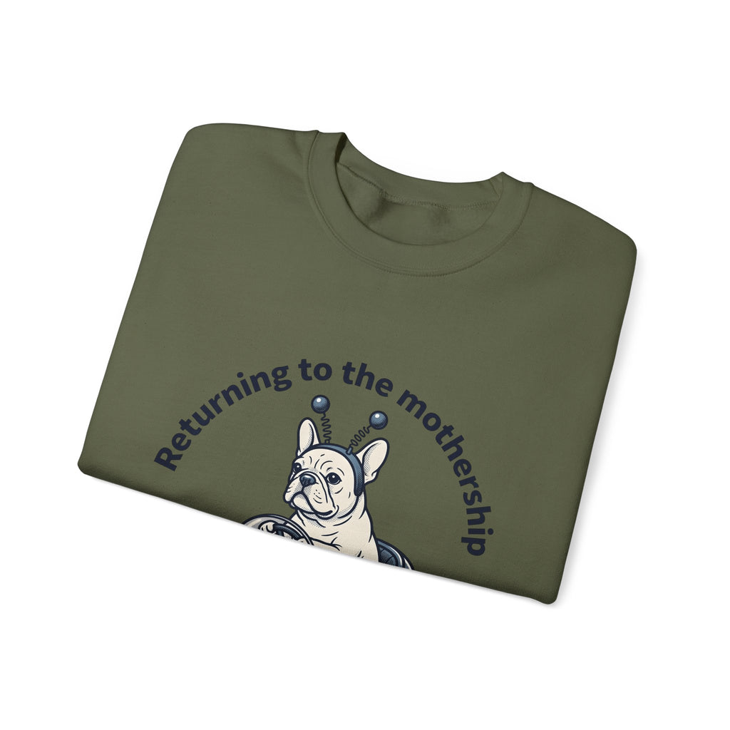 French Bulldog Rocket Sweatshirt Dog Jokes Gift Women Cartoon Sweatshirt Frenchie Sweatshirt Dog Fan Toon Sweatshirt Funny Graphic Vintage Satellite Sweatshirt