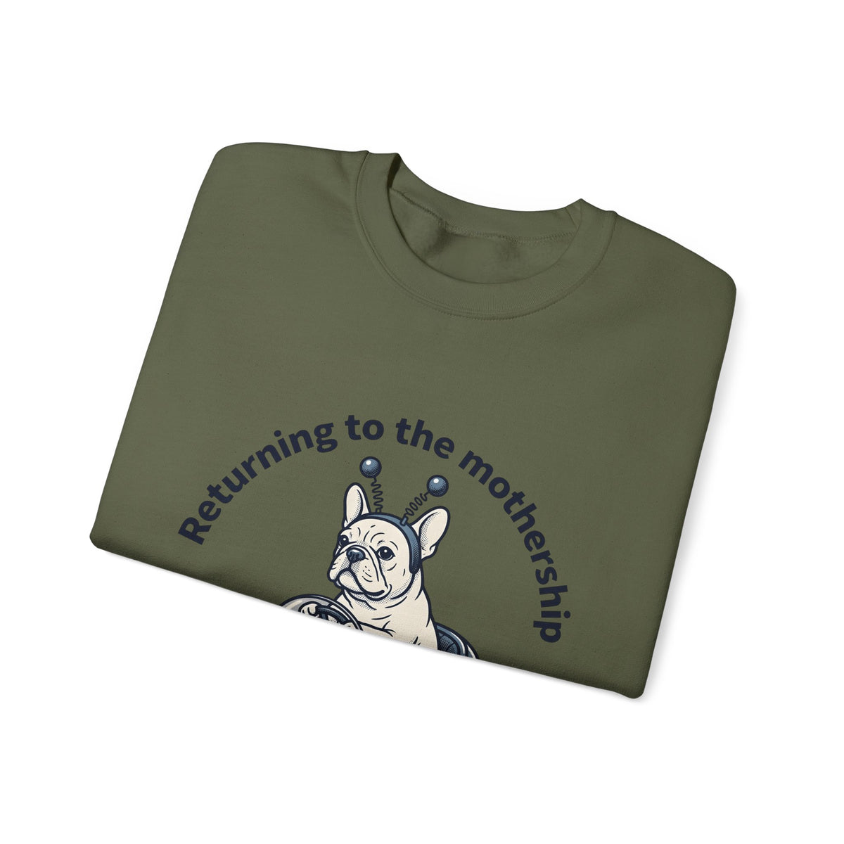 French Bulldog Rocket Sweatshirt Dog Jokes Gift Women Cartoon Sweatshirt Frenchie Sweatshirt Dog Fan Toon Sweatshirt Funny Graphic Vintage Satellite Sweatshirt