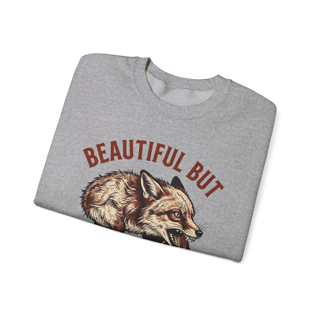 Mad Fox Sweatshirt Funny Pet Gift Women Retro Sweatshirt Fox Sweatshirt Humor Fan Vintage Sweatshirt Animal Graphic Sketch Lettering Sweatshirt