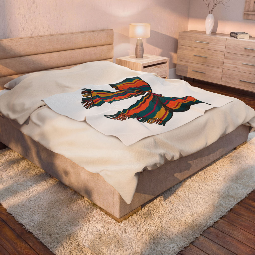 Striped Hair Bow Blanket Moms Apparel Gift Women Simple Graphic Blanket Hair Bow Blanket Mom Fan Minimalist Blanket Clothing Graphic Classic Fringe