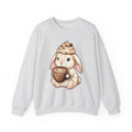Bunny Espresso Sweatshirt Coffee Wildlife Gift Women Adorable Sweatshirt Rabbit Coffee Sweatshirt Coffee Fan Animal Graphic Sweatshirt Painterly Froth Sweatshirt