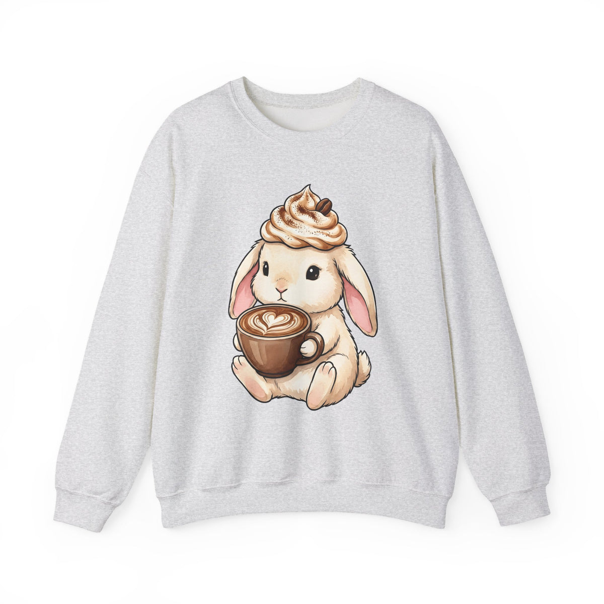 Bunny Espresso Sweatshirt Coffee Wildlife Gift Women Adorable Sweatshirt Rabbit Coffee Sweatshirt Coffee Fan Animal Graphic Sweatshirt Painterly Froth Sweatshirt