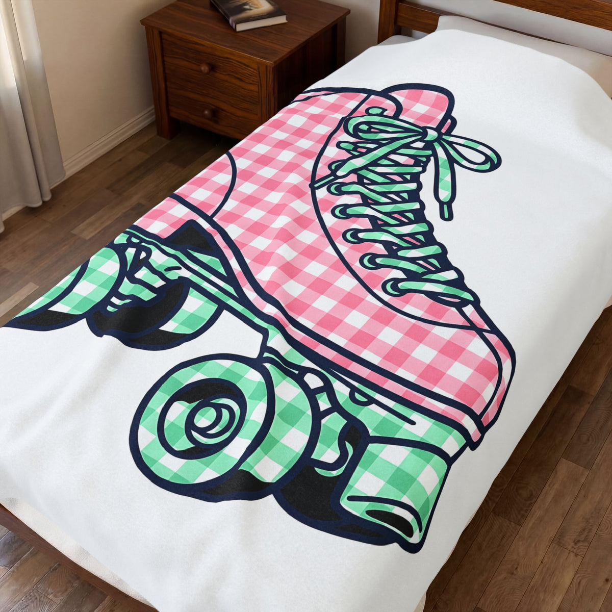 Roller Skates Blanket Roller Skating Classic Gift Women Cute Blanket Roller Skating Blanket Roller Derby Fan Kawaii Blanket Retro Graphic Nostalgic