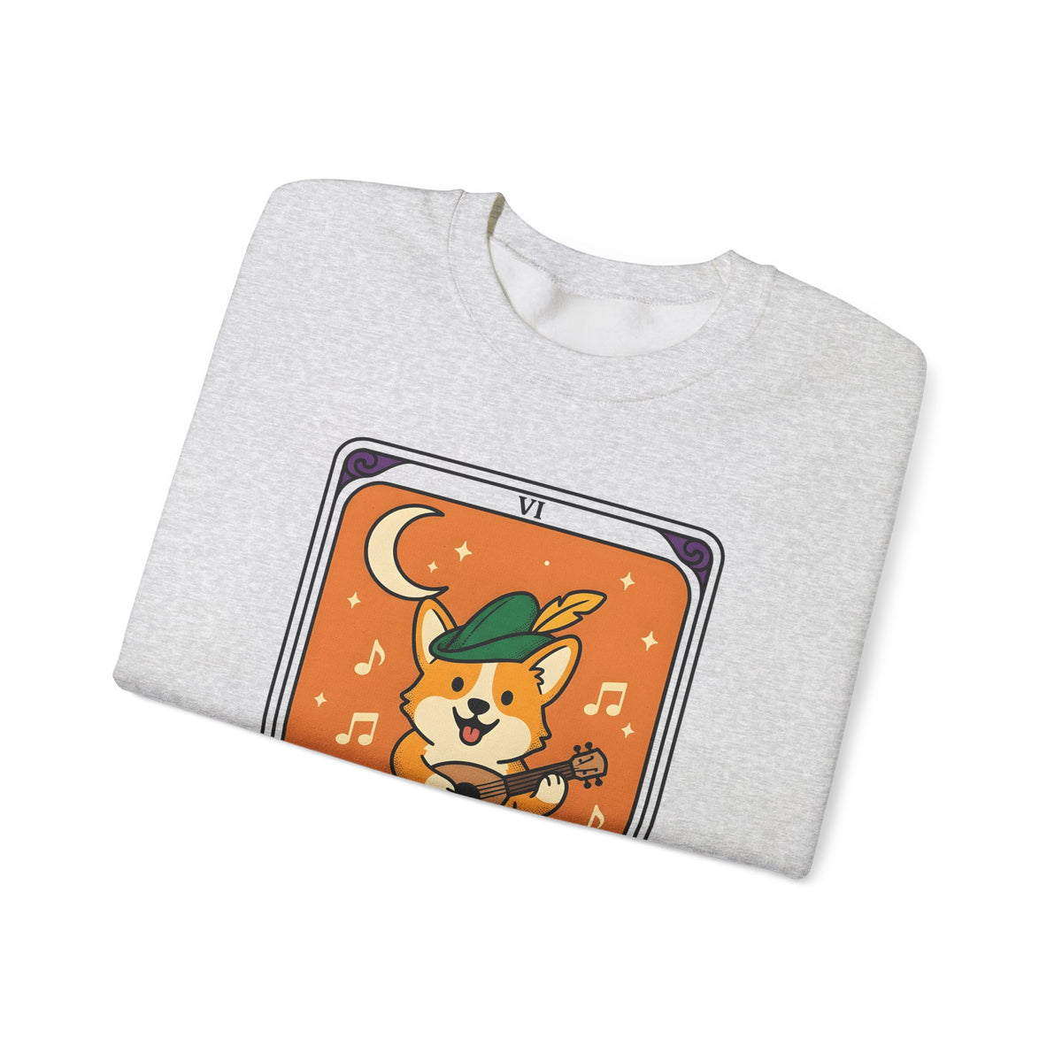 Corgi Performer Sweatshirt Boho Chic Animal Gift Women Anime Sweatshirt Pembroke Welsh Corgi Sweatshirt Bohemian Fan Manga Sweatshirt Animal Graphic Hand Drawn