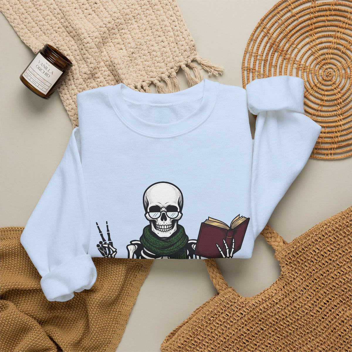 Skull Story Sweatshirt Funny Fall Gift Women Cartoon Sweatshirt Skull Sweatshirt Humor Fan Comic Sweatshirt Autumn Graphic Classic Wild Mushrooms Sweatshirt
