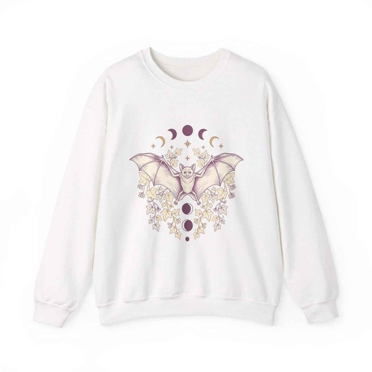 Bat Drawing Sweatshirt Cottagecore Dark Gift Women Hippie Sweatshirt Bat Sweatshirt Cottage Fan Bohemian Sweatshirt Gothic Graphic Antique Plant Sweatshirt