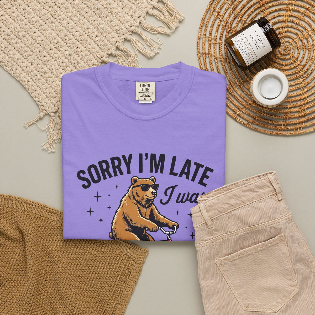 Bear Cycling T-Shirt Funny Creatures Gift Women Funny Cartoon T-Shirt Bear T-Shirt Humor Fan Cartoonish T-Shirt Animal Graphic Classic Cool Glasses