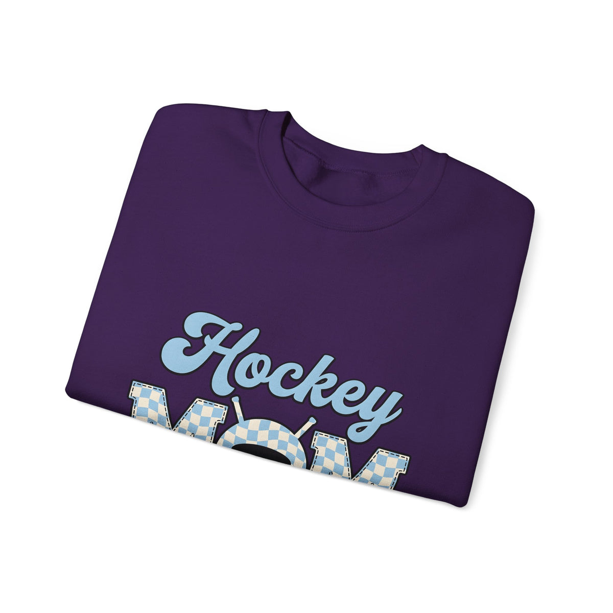 Hockey Puck Sweatshirt Hockey Mom Sports Gift Women Retro Sweatshirt Puck Sweatshirt Hockey Fan Vintage Sweatshirt Athletic Graphic Checkered Hockey Sticks