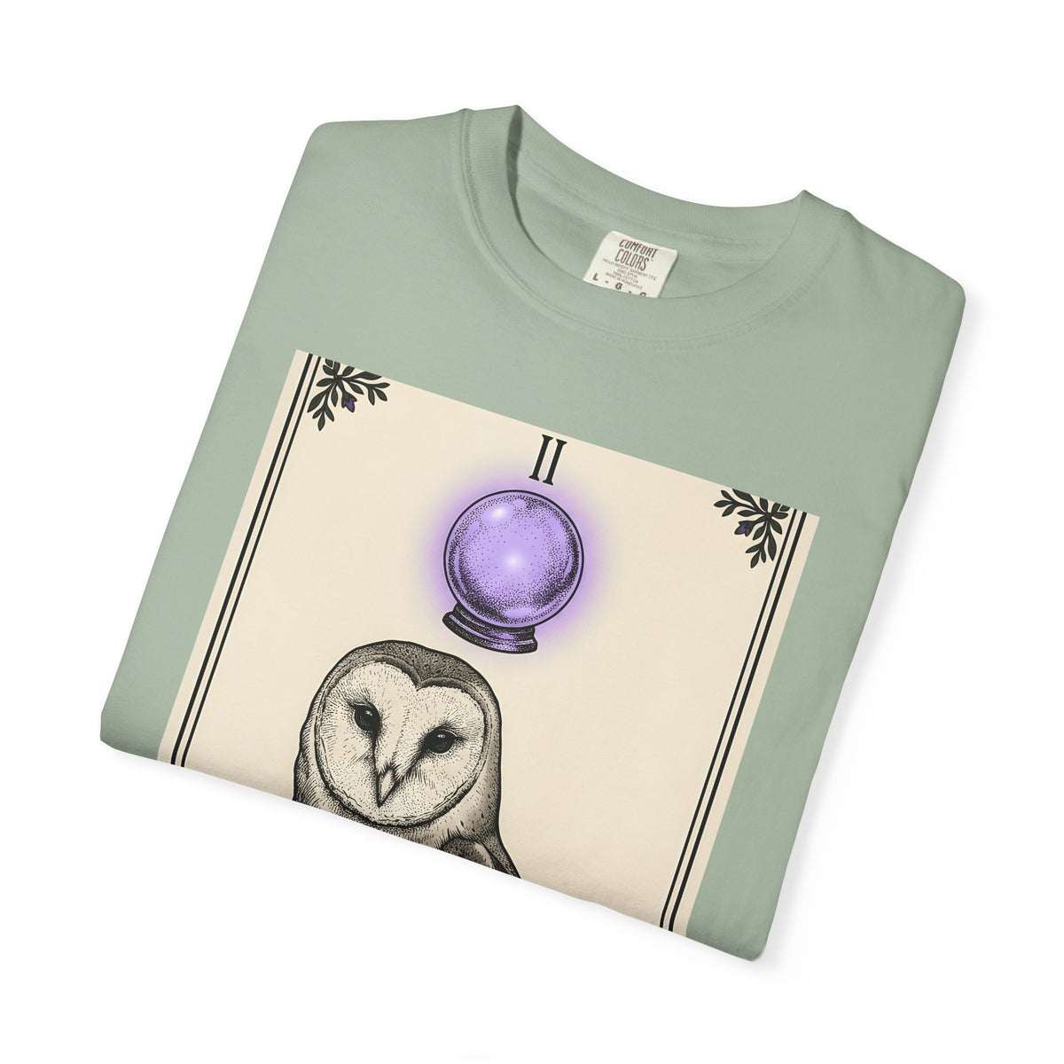 Barn Owl T-Shirt Boho Chic Magic Gift Women Oracle T-Shirt Owl T-Shirt Bohemian Fan Mystic T-Shirt Magical Graphic Hand Drawn Glass Sphere T-Shirt