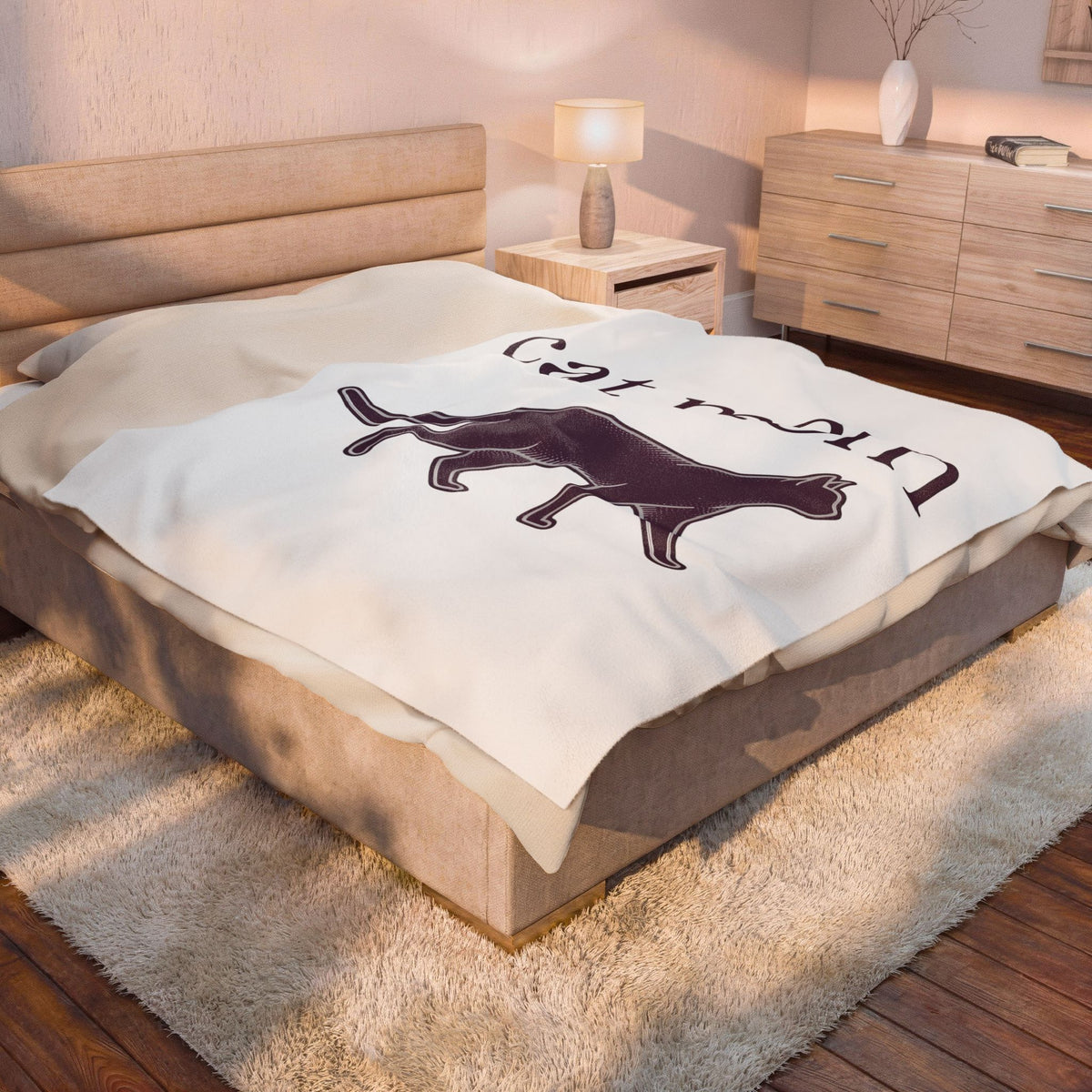 Cat Graphic Blanket Cat Mom Animal Gift Women Minimalist Blanket Kitten Blanket Cat Lady Fan Feline Blanket Simple Design Creature Graphic Vintage