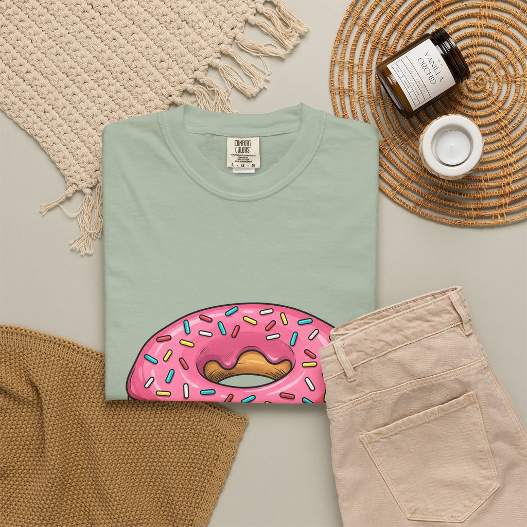 Donut Image T-Shirt Desserts Cuisine Gift Women Comic T-Shirt Doughnut T-Shirt Pastry Fan Cartoon T-Shirt Food Graphic Modern Nonpareils T-Shirt
