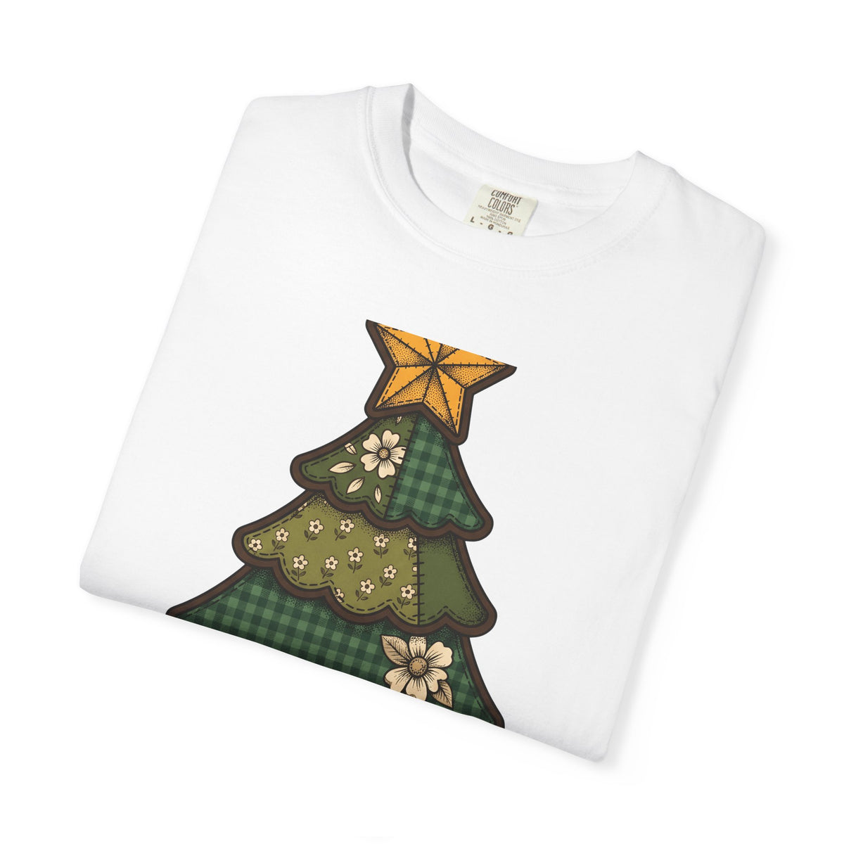 Christmas Tree Christmas Holiday Gift Farmhouse Fir Christmas Fan Rustic Seasonal Vintage Red Bow T-Shirt