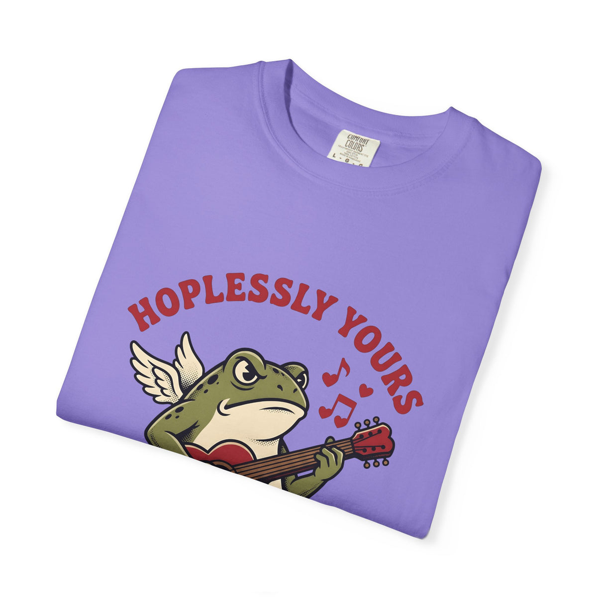 Wings Frog Guitar T-Shirt St. Valentine's Day Pets Gift Women Sketch T-Shirt Guitarist T-Shirt Valentine Fan Doodle T-Shirt Animal Graphic Old
