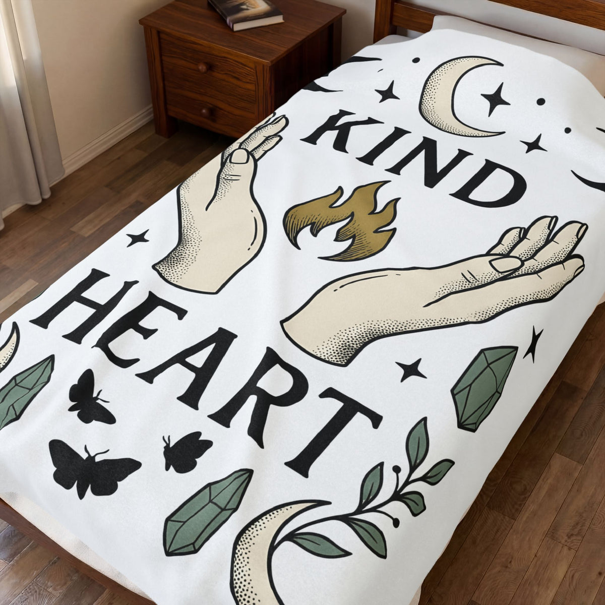 Healing Hands Blanket Boho Chic Spiritual Gift Women Mystical Blanket Therapeutic Hands Blanket Bohemian Enthusiast Esoteric Blanket Spirituality
