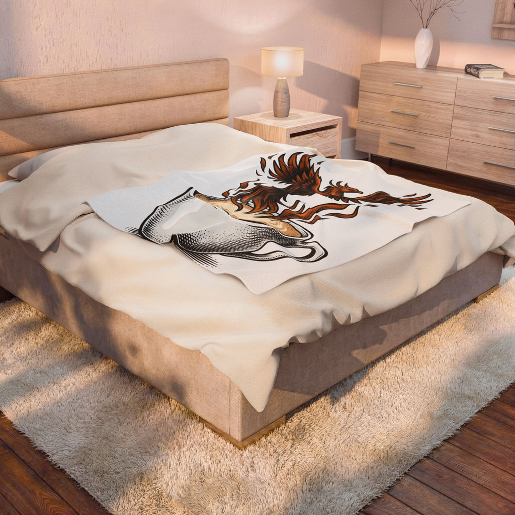 Phoenix Coffee Cup Blanket Coffee Fantasy Gift Women Tattoo Blanket Coffee Blanket Blanket Coffee Fan Ink Blanket Mythical Graphic Vintage Flames