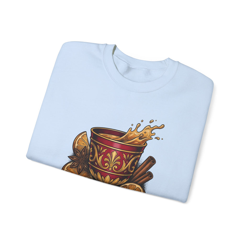 Hot Spiced Drink Holiday Yuletide Gift Farmhouse Mulled Wine Christmas Fan Rustic Winter Outline Sweatshirt