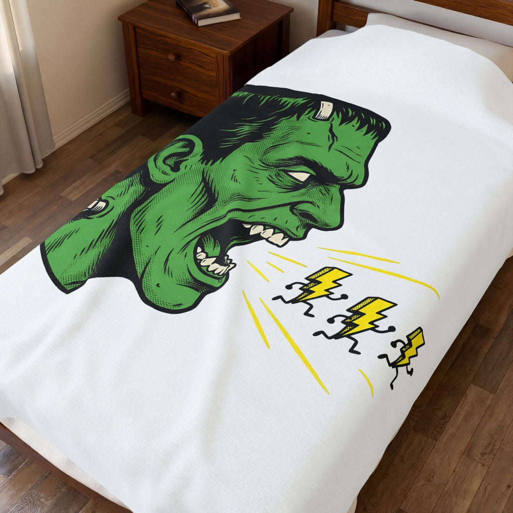 Frankenstein Creature Halloween Scary Gift Cartoon Monster Horror Fan Creepy Frightening Blanket