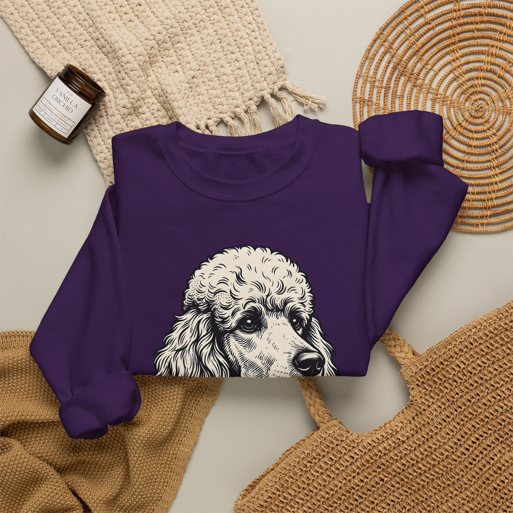 Poodle Dog Sweatshirt Dog Creatures Gift Women Shabby Chic Sweatshirt Poodle Sweatshirt Dog Fan Canine Graphic Sweatshirt Vintage Design Sweatshirt Line Art Floral