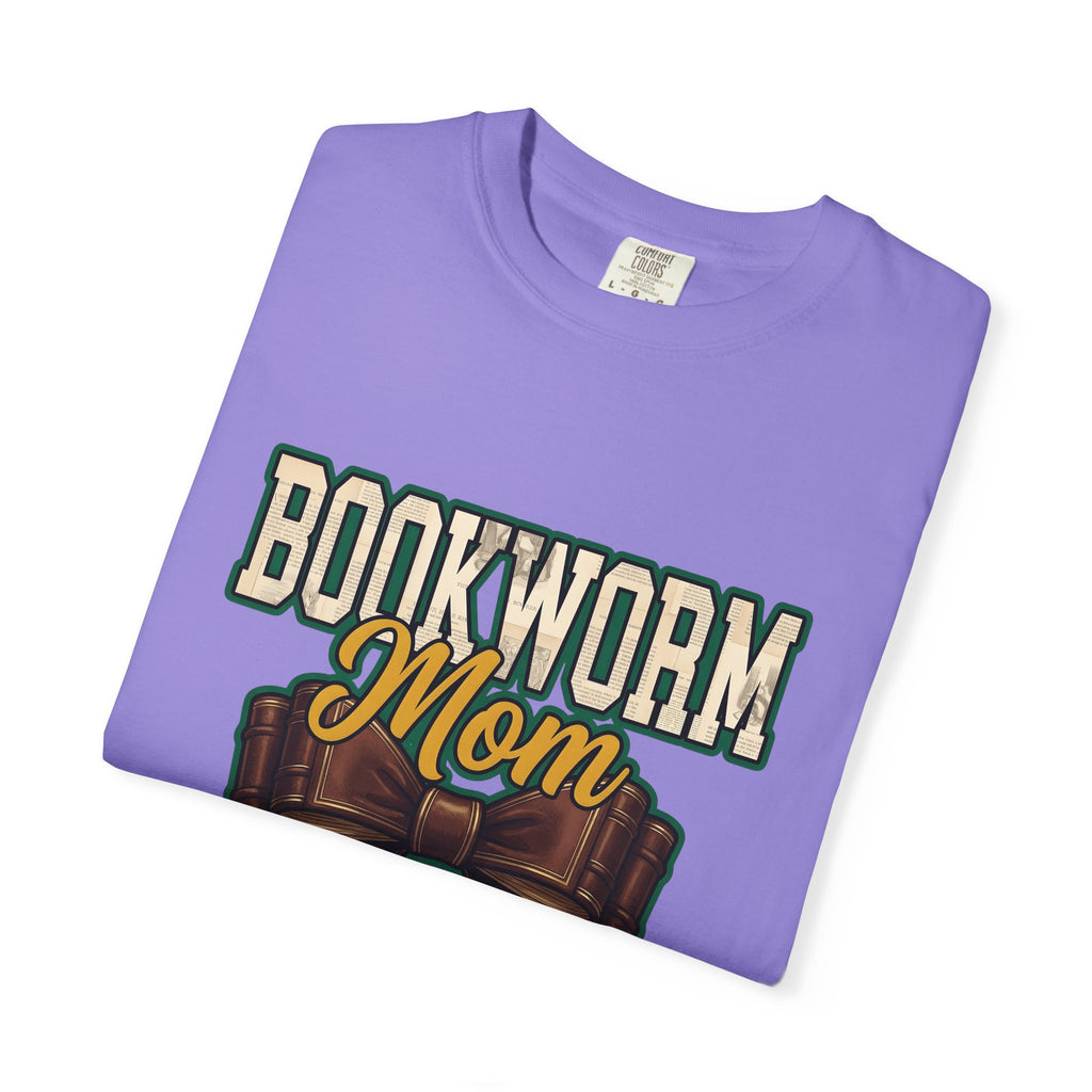 Book Bow T-Shirt Moms Reading Gift Women Bold Graphic T-Shirt Bookmark T-Shirt Mother Fan Graphic Design Book Illustration Retro Stacked Books