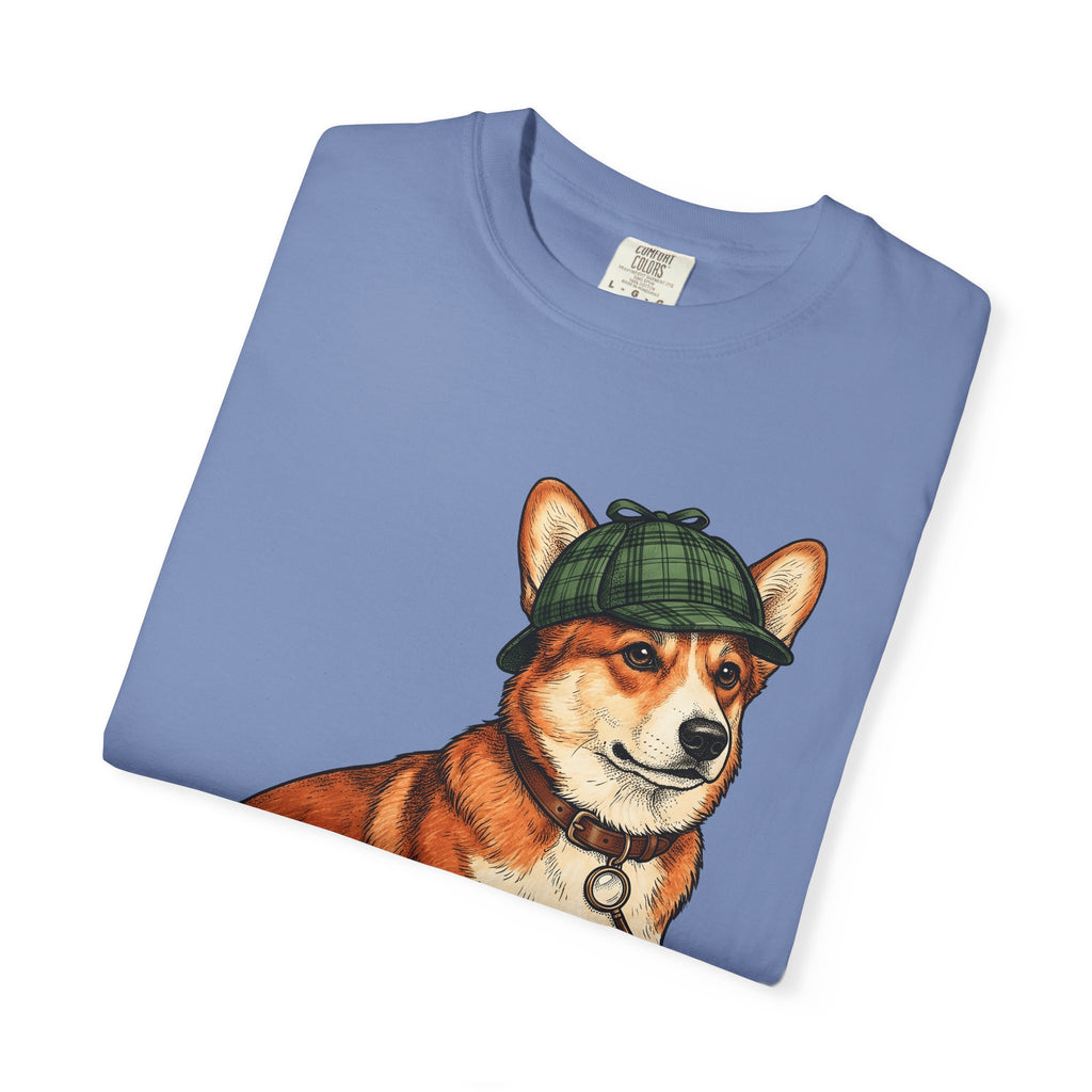 Corgi Puppy Dog Animals Gift Sketch Puppy Dog Fan Canine Doggy Retro Detective Cap T-Shirt