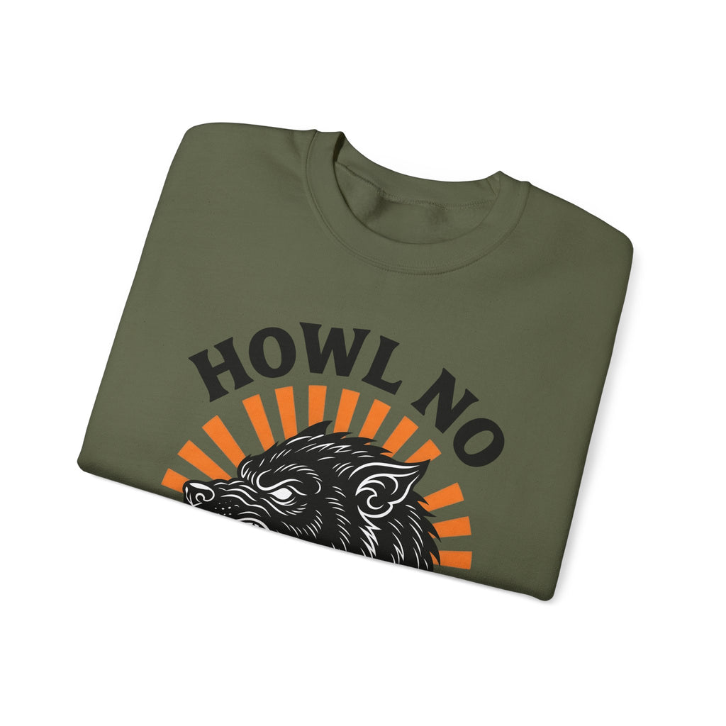 Wolf Face Halloween Scary Gift Werewolf Horror Fan Creepy Retro Sunburst Sweatshirt