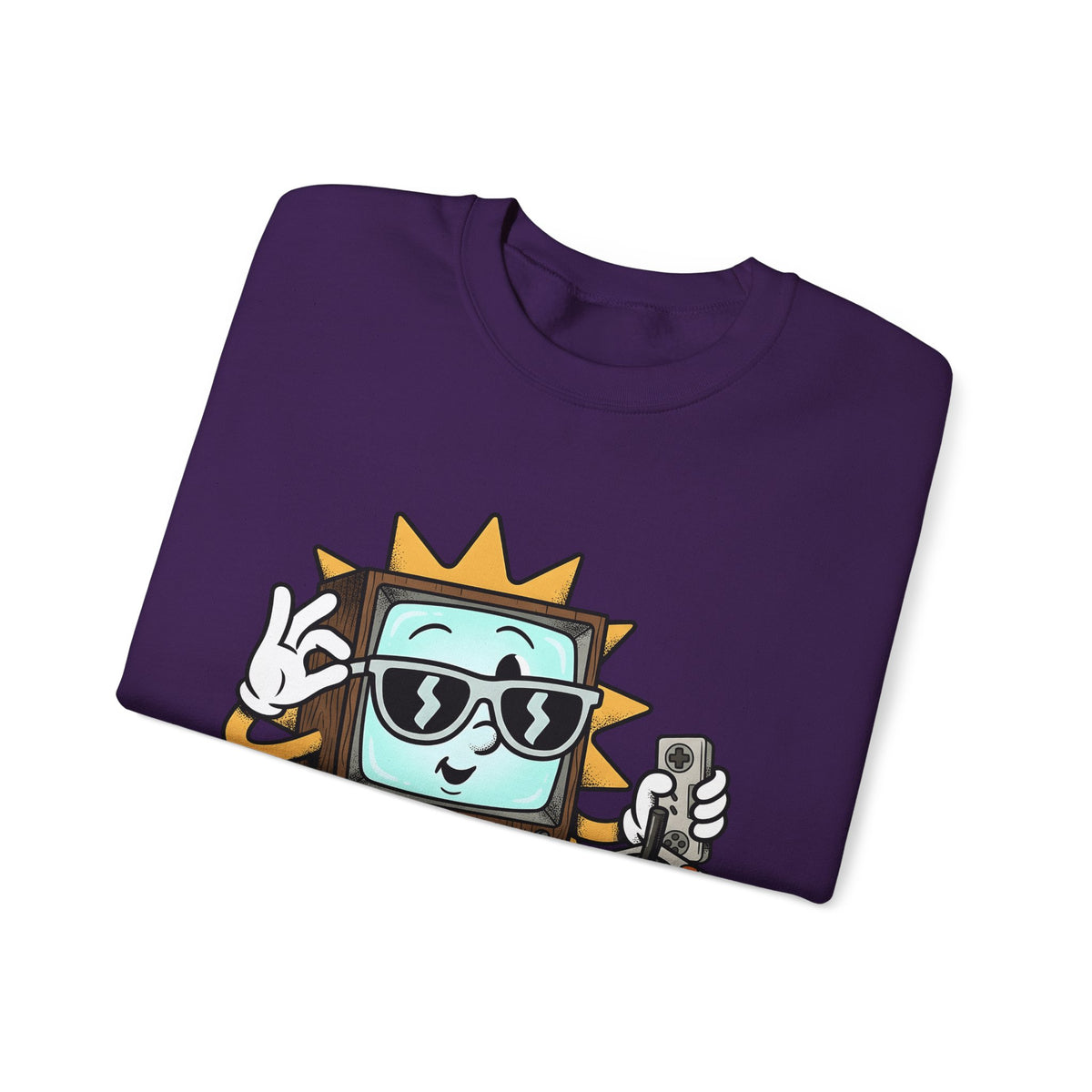 Vintage Tv Figure Sweatshirt Cute Console Gift Women Comic Sweatshirt Retro Tv Character Sweatshirt Adorable Fan Cartoon Sweatshirt Controller Graphic Classic