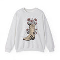 Leather Boot Sweatshirt Moms Ranch Gift Women Southwestern Sweatshirt Boot Sweatshirt Mom Enthusiast Western Sweatshirt Farmhouse Graphic Sketch Bouquet Sweatshirt