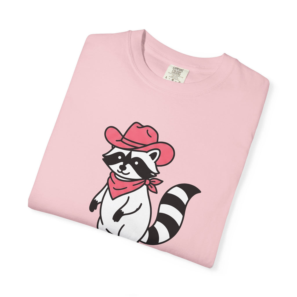 Raccoon Cowgirl T-Shirt Cowgirl Pet Gift Women Cartoon T-Shirt Raccoon T-Shirt Cowgirl Fan Cartoonish T-Shirt Animal Graphic Sketch Cowboy Hat