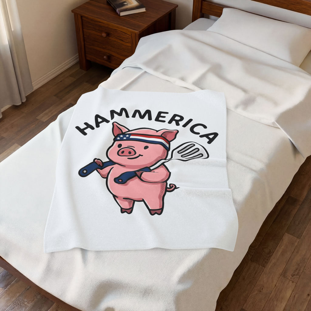 Pig Cook Blanket 4th Of July Grill Gift Women Comic Blanket Swine Cook Blanket Independence Day Fan Cartoon Blanket Barbecue Graphic Design Graphic