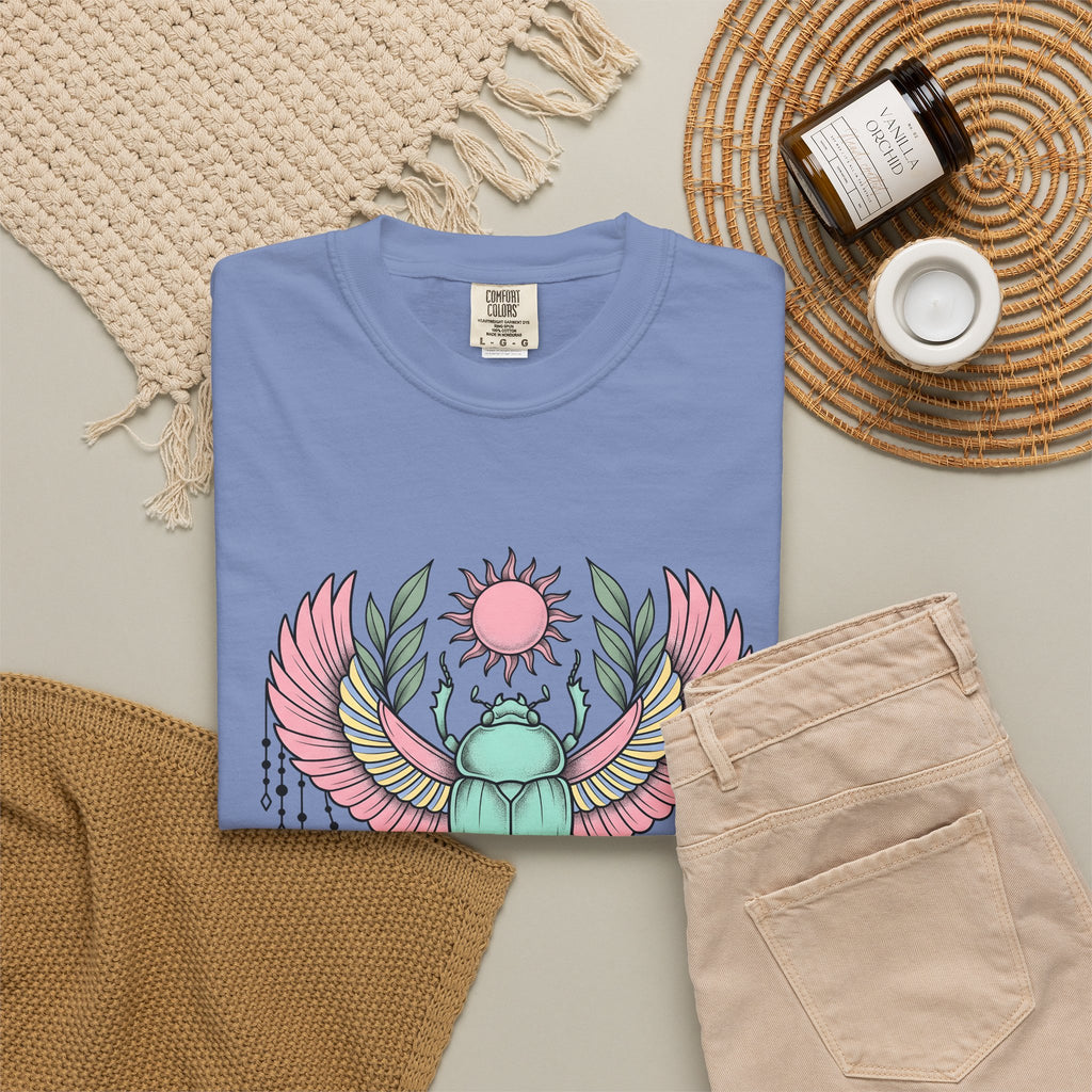 Scarab Bug Boho Chic Metaphysical Gift Tribal Beetle Bohemian Enthusiast Primitive Spiritual T-Shirt