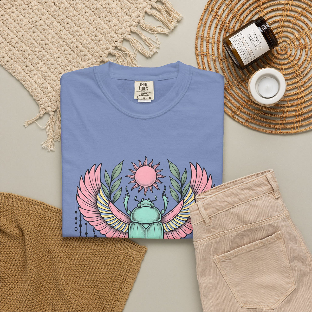 Scarab Bug Boho Chic Metaphysical Gift Tribal Beetle Bohemian Enthusiast Primitive Spiritual T-Shirt
