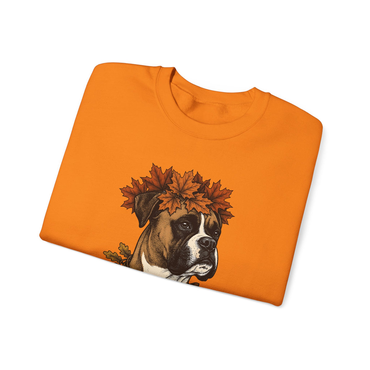 Boxer Puppy Sweatshirt Dog Autumn Gift Women Retro Sweatshirt Puppy Sweatshirt Dog Fan Pup Sweatshirt Fall Graphic Sketch Fall Leaves Sweatshirt