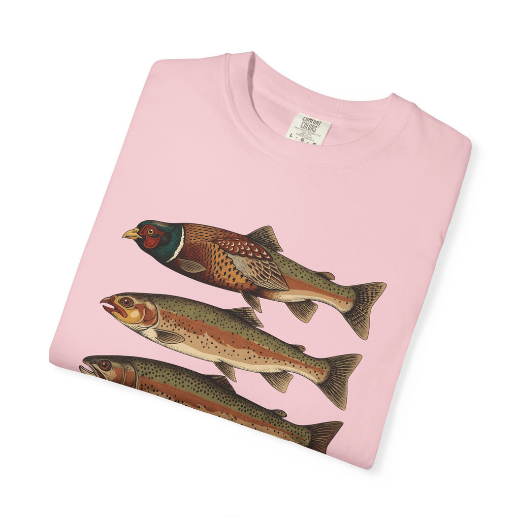 Rainbow Trout Fishing Animals Gift Retro Trout Angler Fan Vintage Wildlife Sketch Game T-Shirt