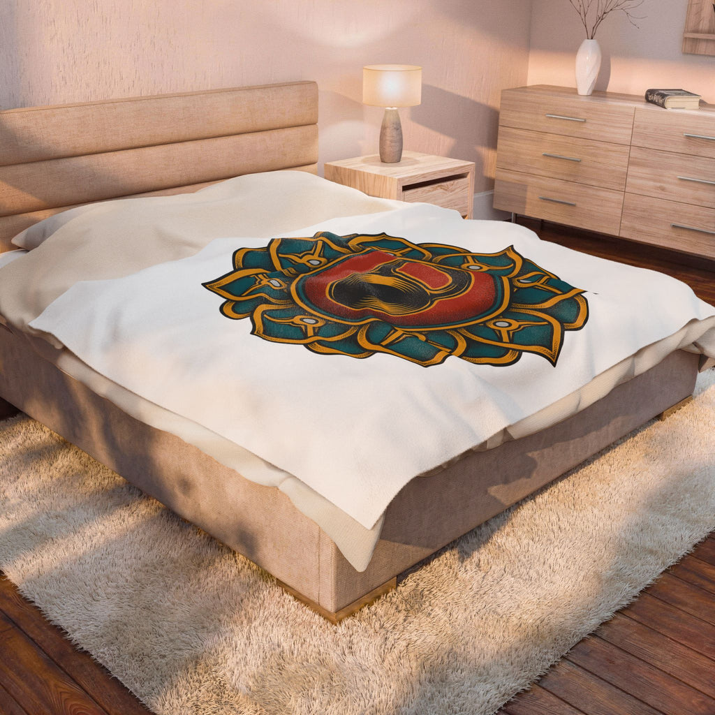 Kettlebell Mandala Blanket Sports Fitness Gift Women Boho Blanket Kettlebell Blanket Athlete Enthusiast Hippie Blanket Workout Graphic Vintage
