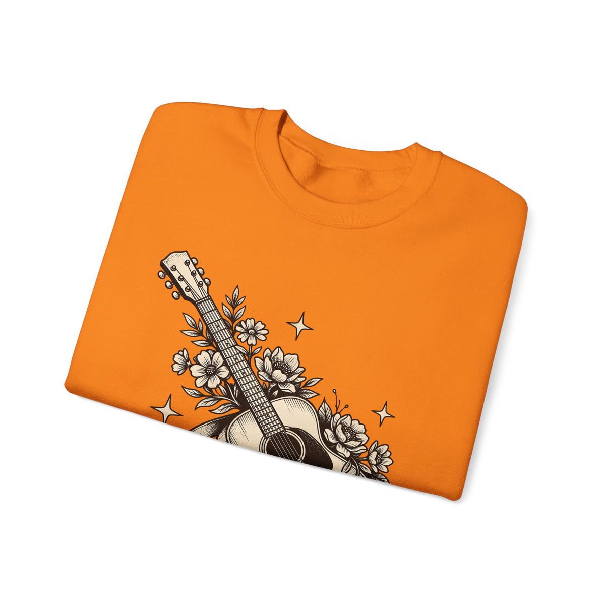 Blossom Guitar Sweatshirt Floral Melody Gift Women Illustrative Sweatshirt Guitar Sweatshirt Flower Fan Illustrated Sweatshirt Harmony Graphic Old School Star
