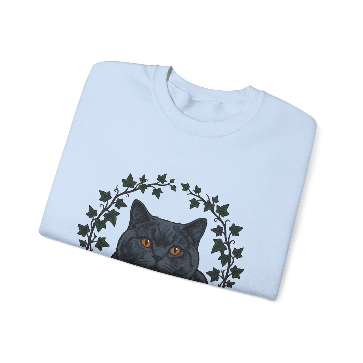 British Shorthair Cat Sweatshirt Cat Botanical Gift Women Hand Drawn Sweatshirt Kitty Sweatshirt Cat Fan Illustrated Graphic Vintage Ivy Leaves Sweatshirt