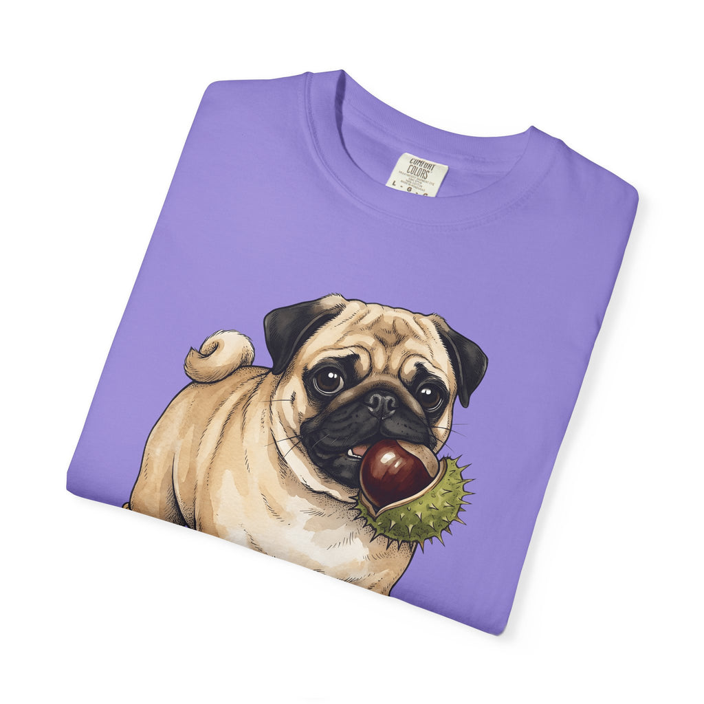 Pug Canine T-Shirt Dog Foliage Gift Women Acrylic T-Shirt Dog T-Shirt Dog Fan Painted T-Shirt Floral Graphic Line Art Warm Socks T-Shirt