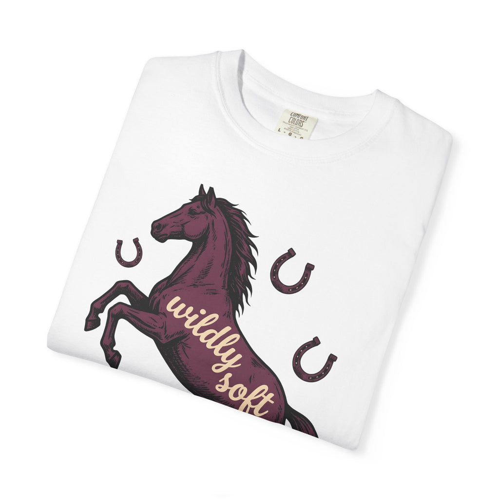 Horse Design T-Shirt Boho Chic Ranch Gift Women Classic T-Shirt Equine T-Shirt Hippie Fan Vintage T-Shirt Western Graphic Doodle Horseshoe T-Shirt