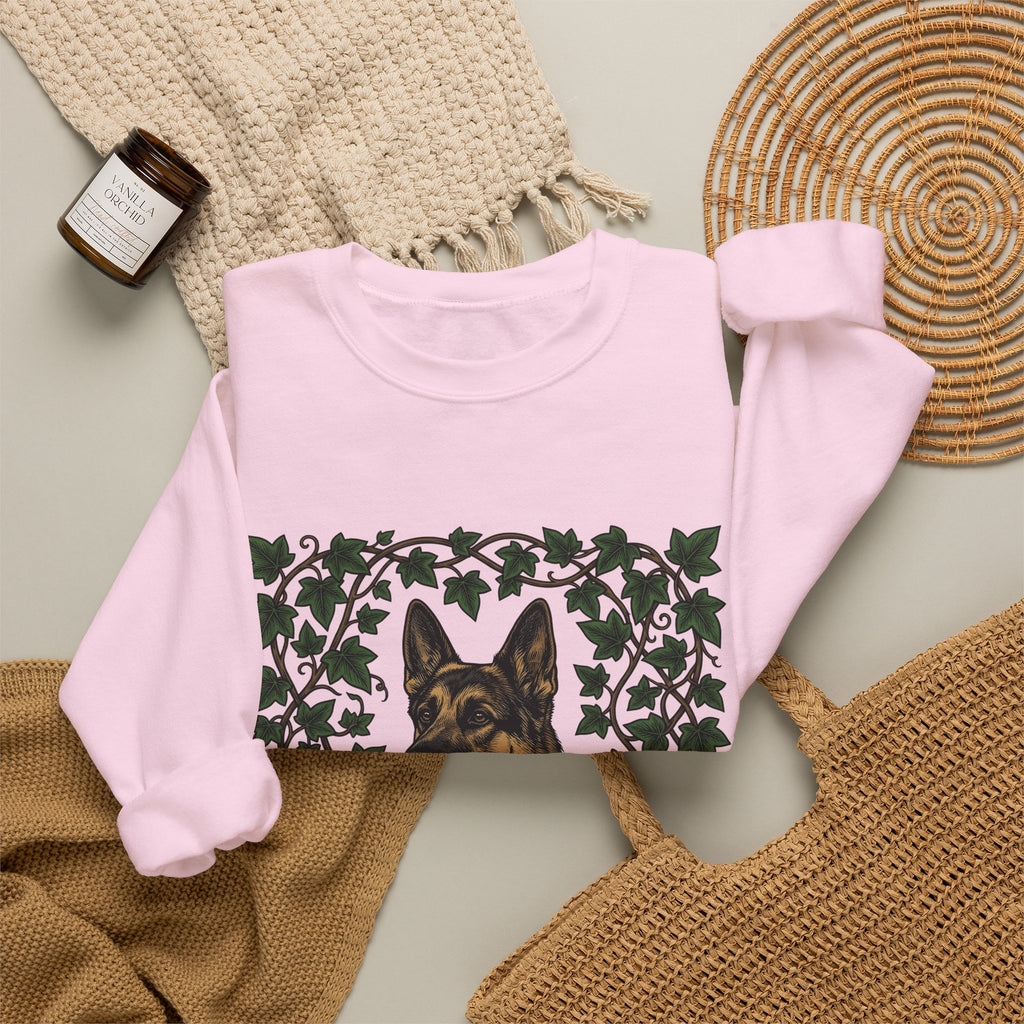 German Shepherd Dog Sweatshirt Dog Outdoors Gift Women Realistic Sweatshirt Alsatian Sweatshirt Dog Fan Shepherd Graphic Sweatshirt Retro Vine Sweatshirt