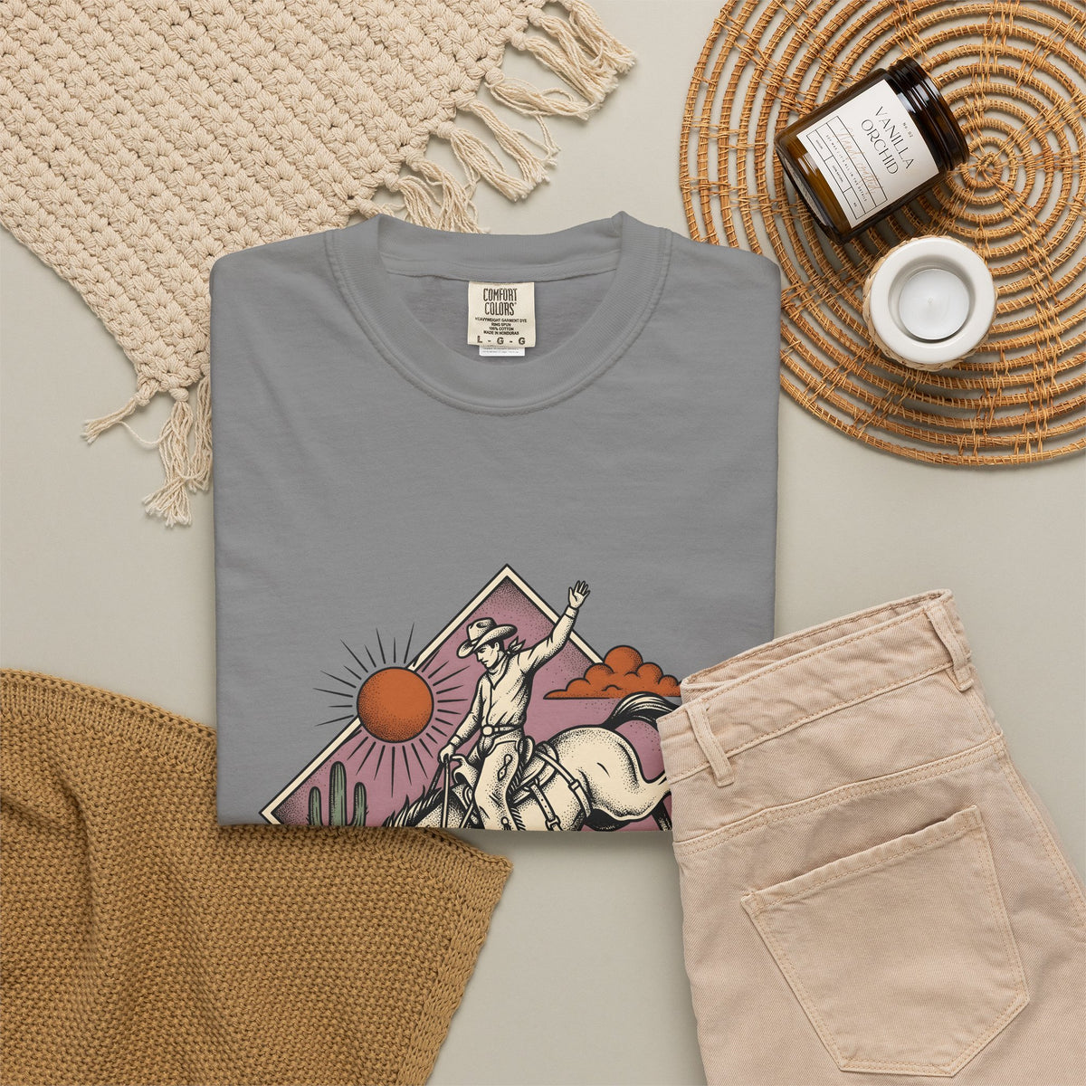 Bronc Rider T-Shirt Cowgirl Ranch Gift Women Sketch T-Shirt Rough Rider T-Shirt Cowboy Fan Rodeo T-Shirt Farm Graphic Tribal Desert Plant T-Shirt