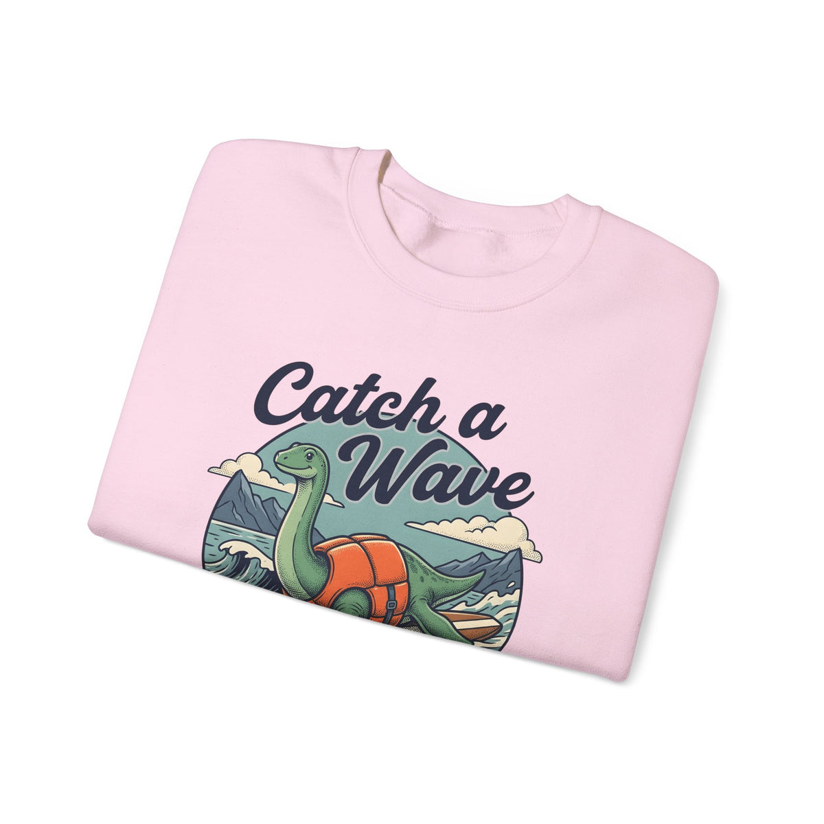 Surfing Dinosaur Sweatshirt Sports Surfing Gift Women Vintage Sweatshirt Dinosaur Sweatshirt Athlete Fan Retro Illustration Waves Sweatshirt
