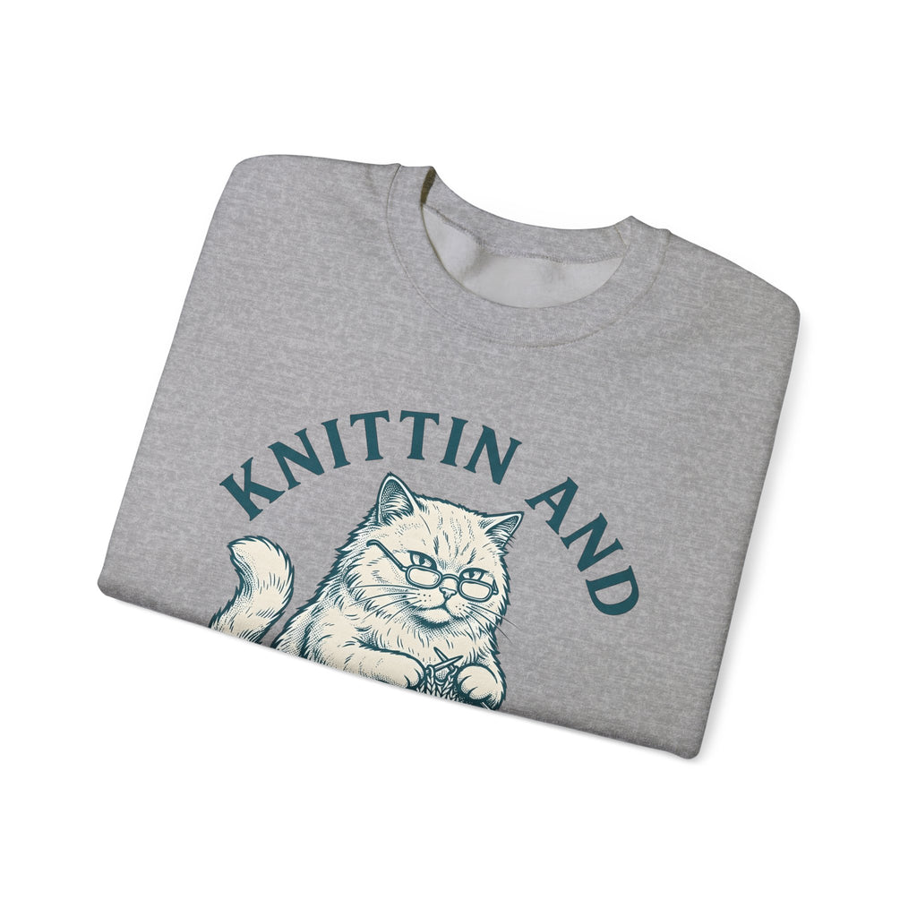 Kitten Crochet Sweatshirt Cat Craft Gift Women Sketch Sweatshirt Amigurumi Sweatshirt Cat Fan Crocheted Graphic Retro Wool Ball Sweatshirt