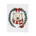 Arctic Bear Blanket Christmas Wildlife Gift Women Comic Blanket Polar Bear Blanket Xmas Fan Cartoon Blanket Animal Graphic Sketch Garland Blanket
