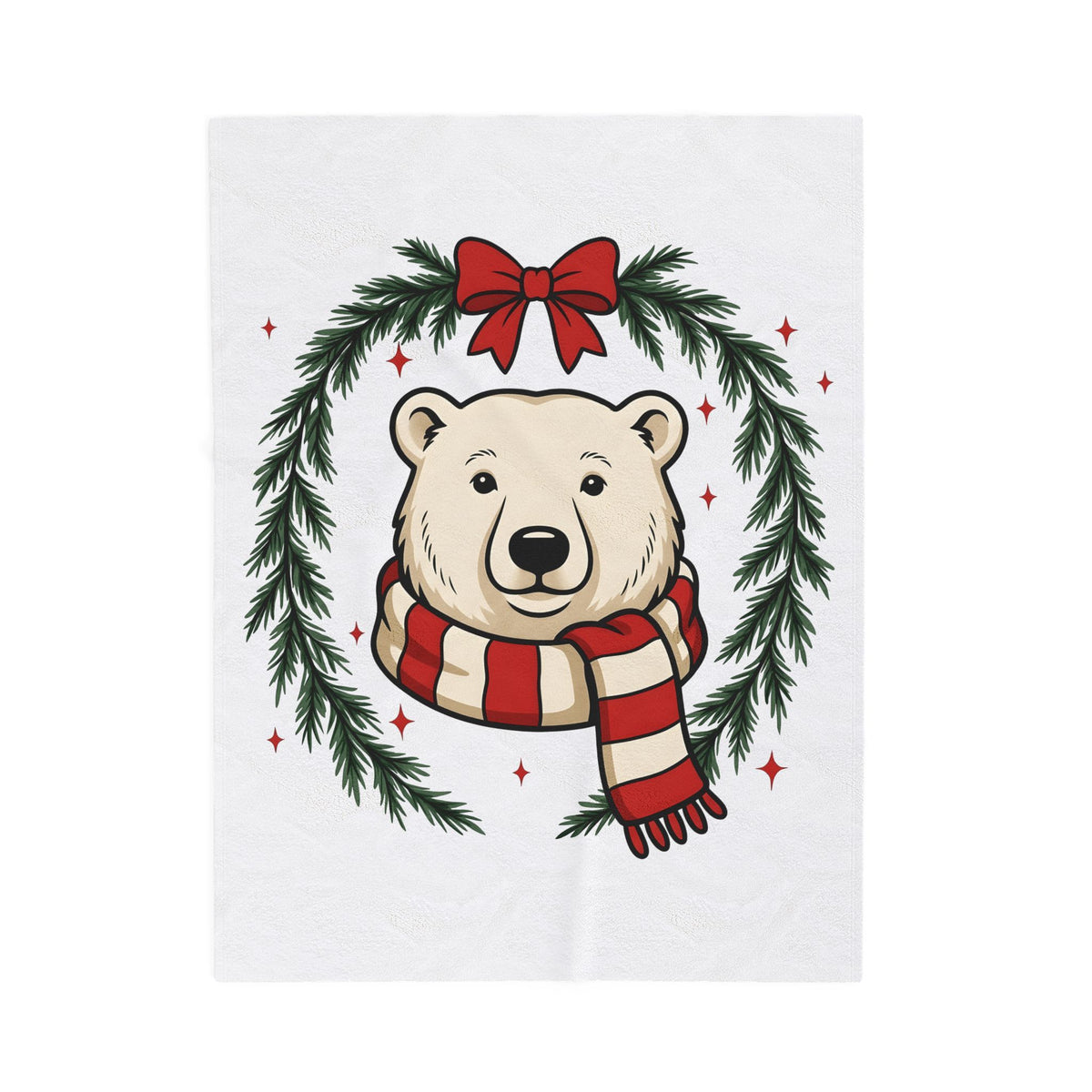 Arctic Bear Blanket Christmas Wildlife Gift Women Comic Blanket Polar Bear Blanket Xmas Fan Cartoon Blanket Animal Graphic Sketch Garland Blanket