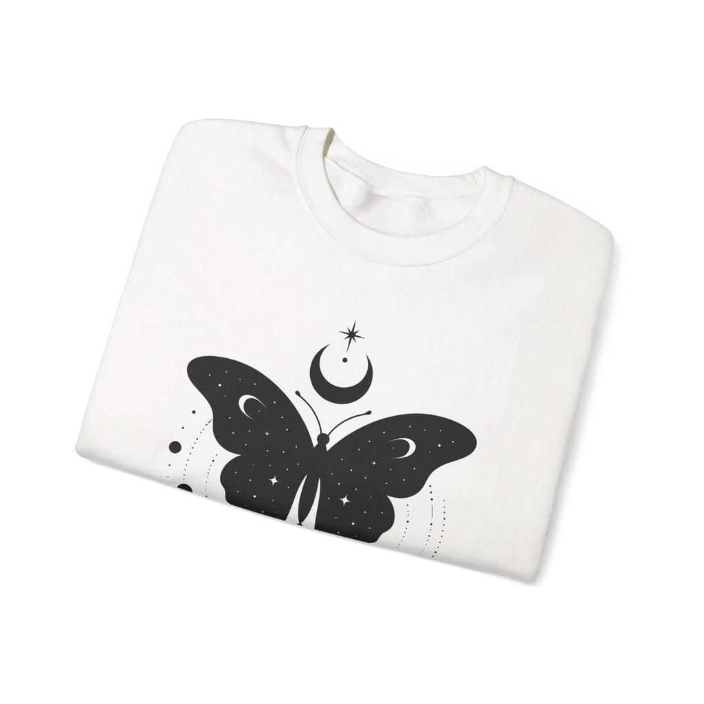 Butterfly Stone Sweatshirt Boho Chic Supernatural Gift Women Mystical Sweatshirt Rock Sweatshirt Bohemian Fan Magical Sweatshirt Occult Graphic Sleek Lunar