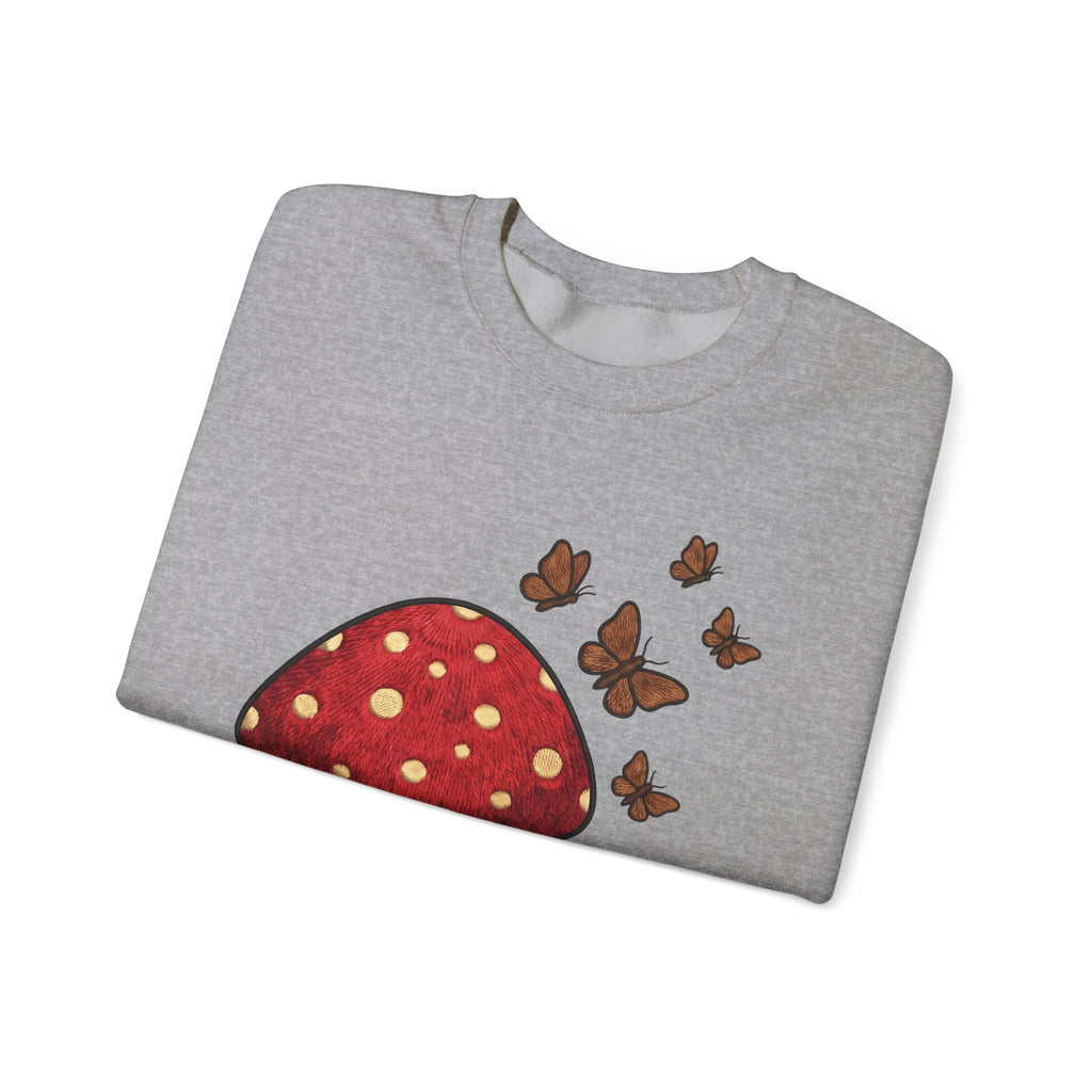 Shroom Sweatshirt Boho Chic Environment Gift Women Applique Sweatshirt Mushroom Sweatshirt Hippie Fan Embroidered Sweatshirt Eco Graphic Old-Fashioned