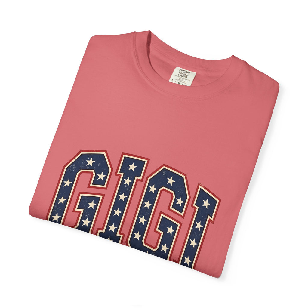 Usa Stars T-Shirt America Relatives Gift Women Sketch T-Shirt American Flag T-Shirt Patriot Fan Star Illustration Graphic Line Art Crimson Stars