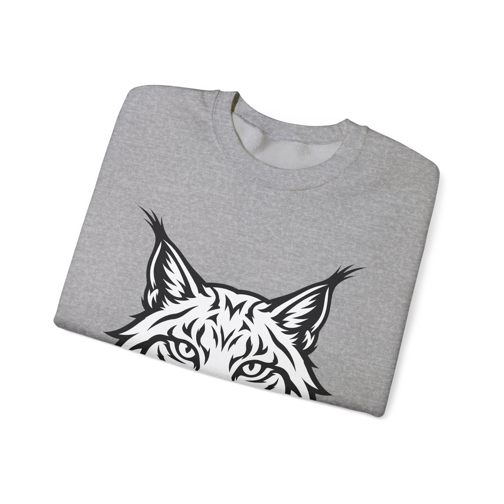 Lynx Head Sweatshirt Cat Wildlife Gift Women Bold Line Art Sweatshirt Bobcat Sweatshirt Cat Fan Line Art Sweatshirt Wildlife Graphic Tribal Wildcat Sweatshirt