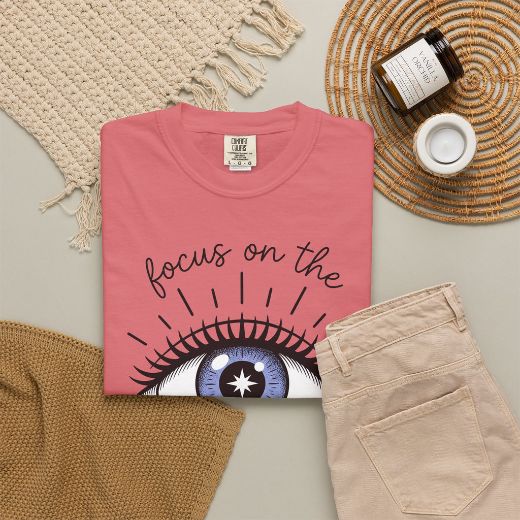 Enchanted Eye T-Shirt Boho Chic Mindfulness Gift Women Cartoon T-Shirt Mystic T-Shirt Hippie Fan Comix T-Shirt Meditation Graphic Sleek Glow T-Shirt