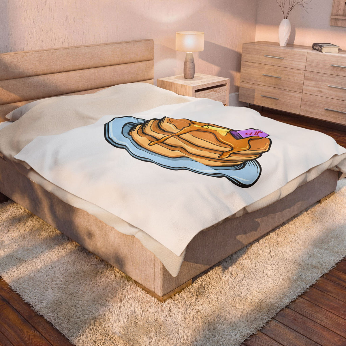 Pancakes Pile Blanket Desserts Brunch Gift Women Comic Blanket Pancake Stack Blanket Sweets Fan Cartoon Blanket Breakfast Graphic Design Graphic